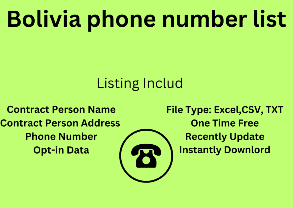 Bolivia phone number list