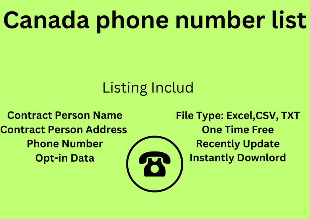 Canada phone number list