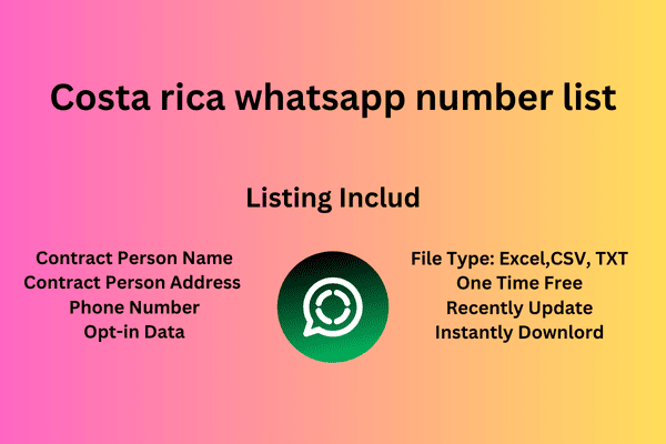 Costa rica whatsapp cell number list