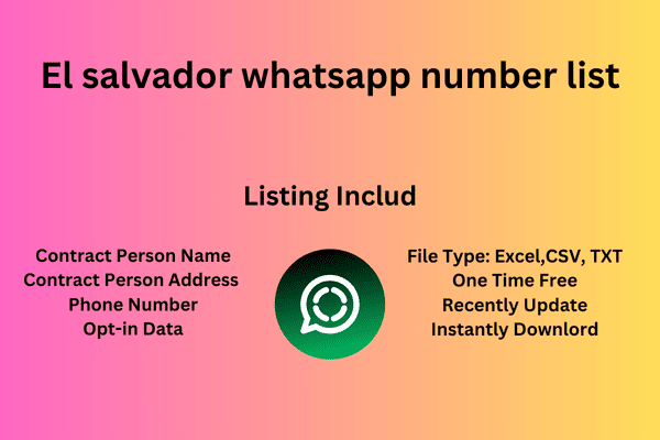 El salvador whatsapp cell number list