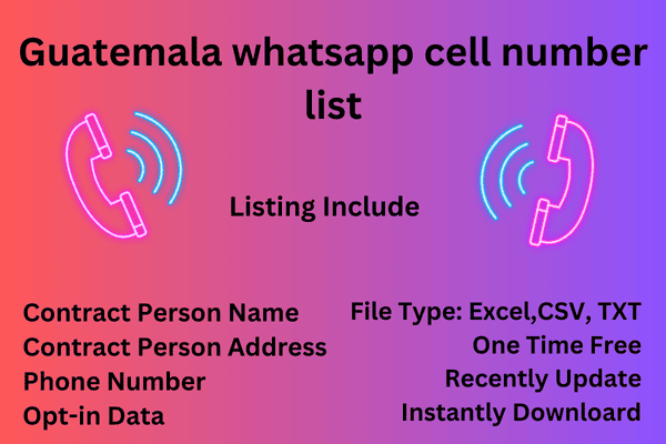 Guatemala whatsapp cell number list