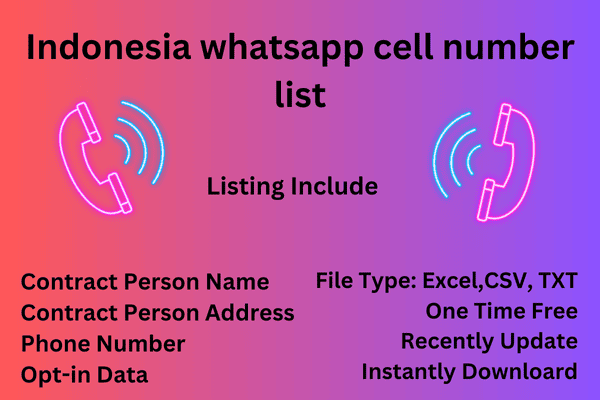 Indonesia whatsapp cell number list