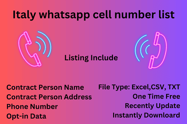 Italy whatsapp cell number list
