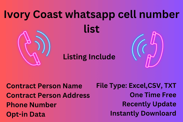 Ivory coast whatsapp cell number list