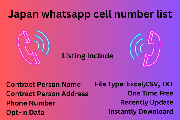 Japan whatsapp cell number list