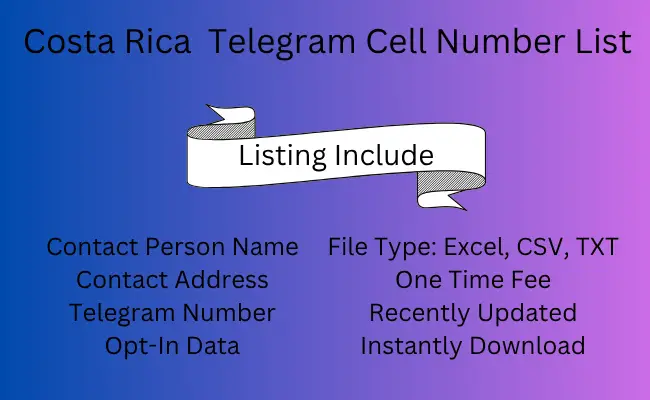 Costa Rica Telegram Cell Number List