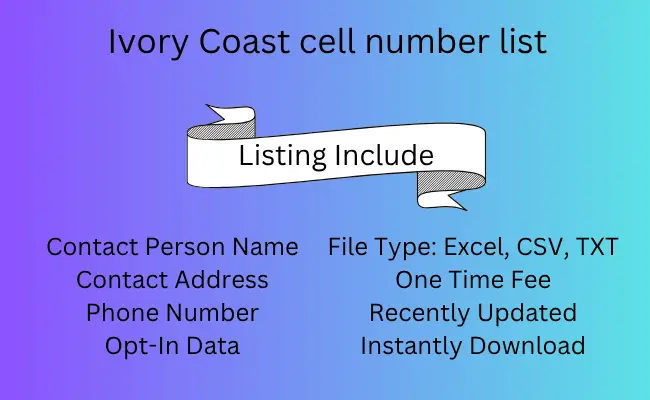 Ivory Coast Cell Number List