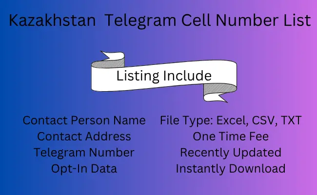 Kazakhstan Telegram Cell Number List