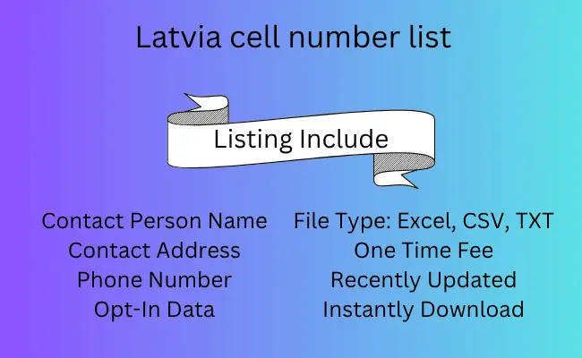 Latvia Cell Number List