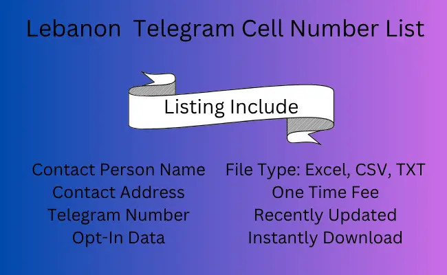 Lebanon Telegram Cell Number List